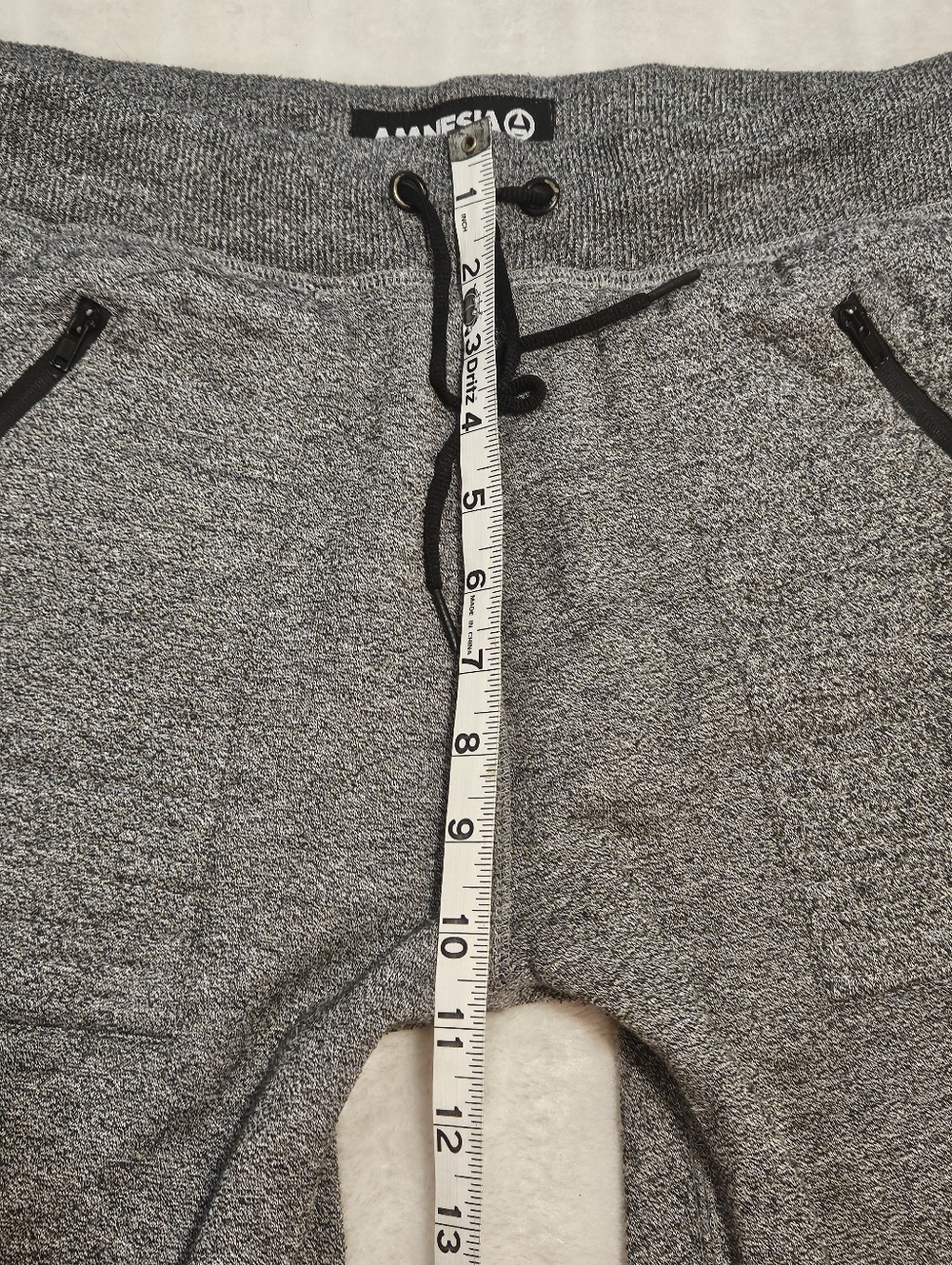 Amnesia Heathered Gray Slim Jogger Sweatpants with Zippered Pockets - Picture 9 of 16